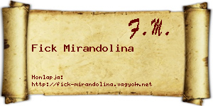 Fick Mirandolina névjegykártya